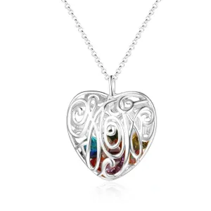 Personalized Hollow Heart Pattern Pendant