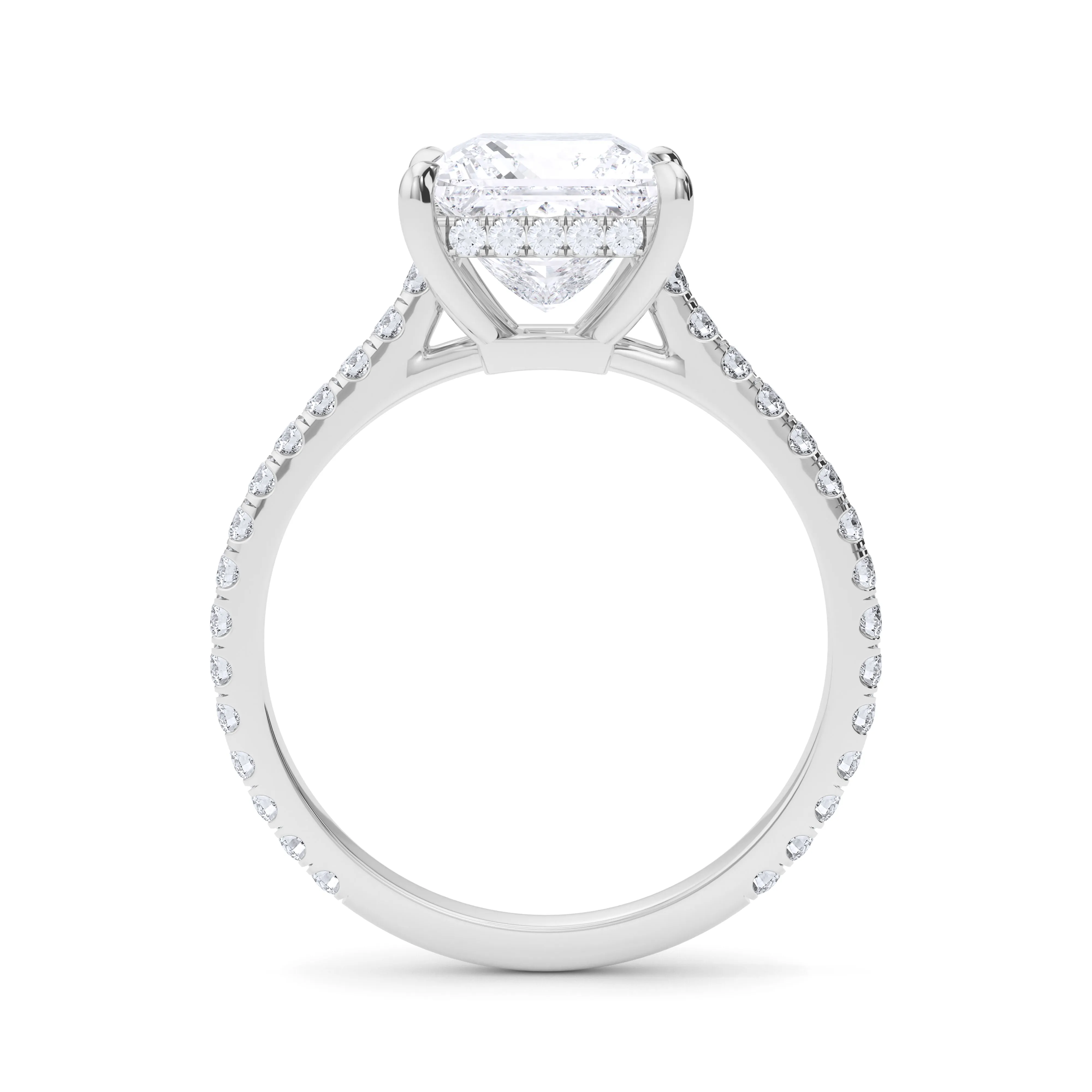 Princess Cut Pave Diamond Ring