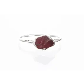 Raw Garnet Ring in Sterling Silver