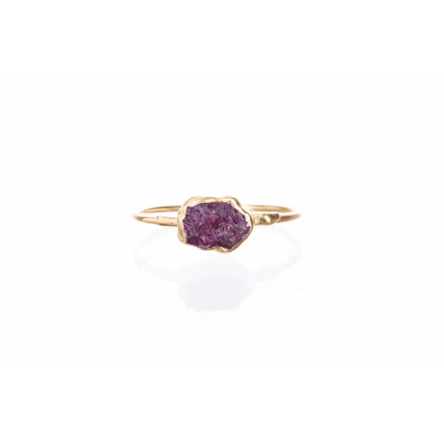 Raw Ruby Ring in Yellow Gold