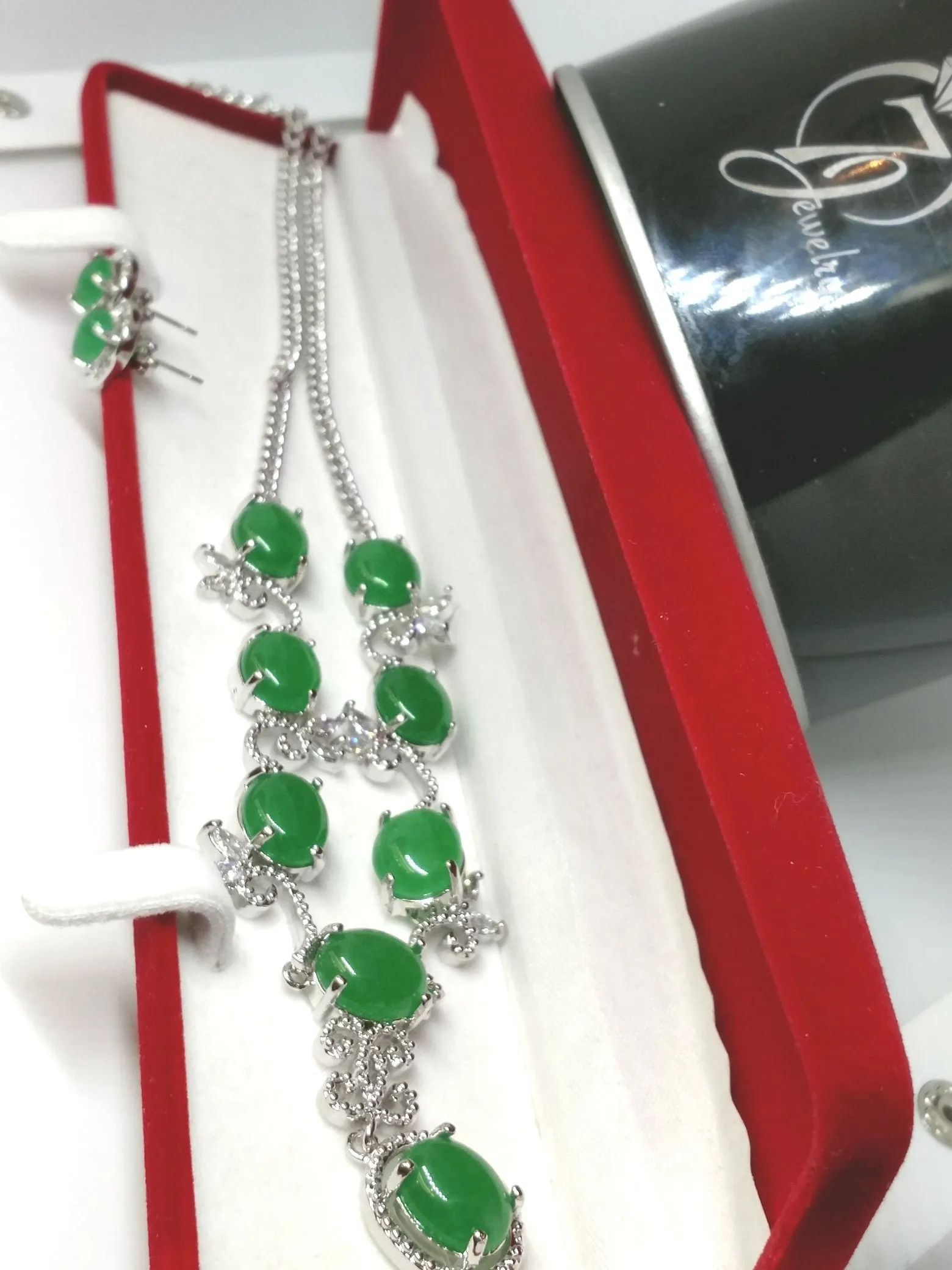 Real Jade Gold Plated Set