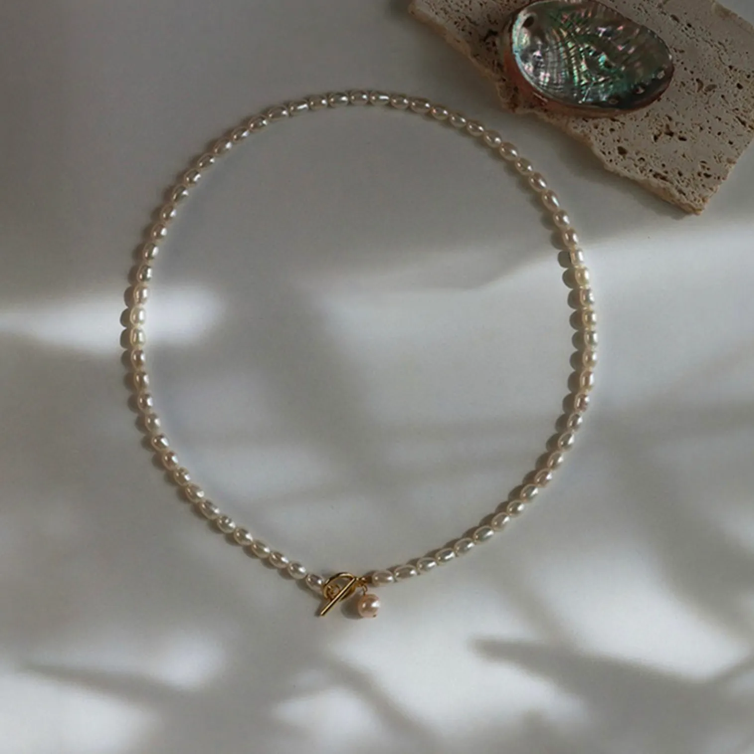 Rice Pearl Chocker OT Clasp