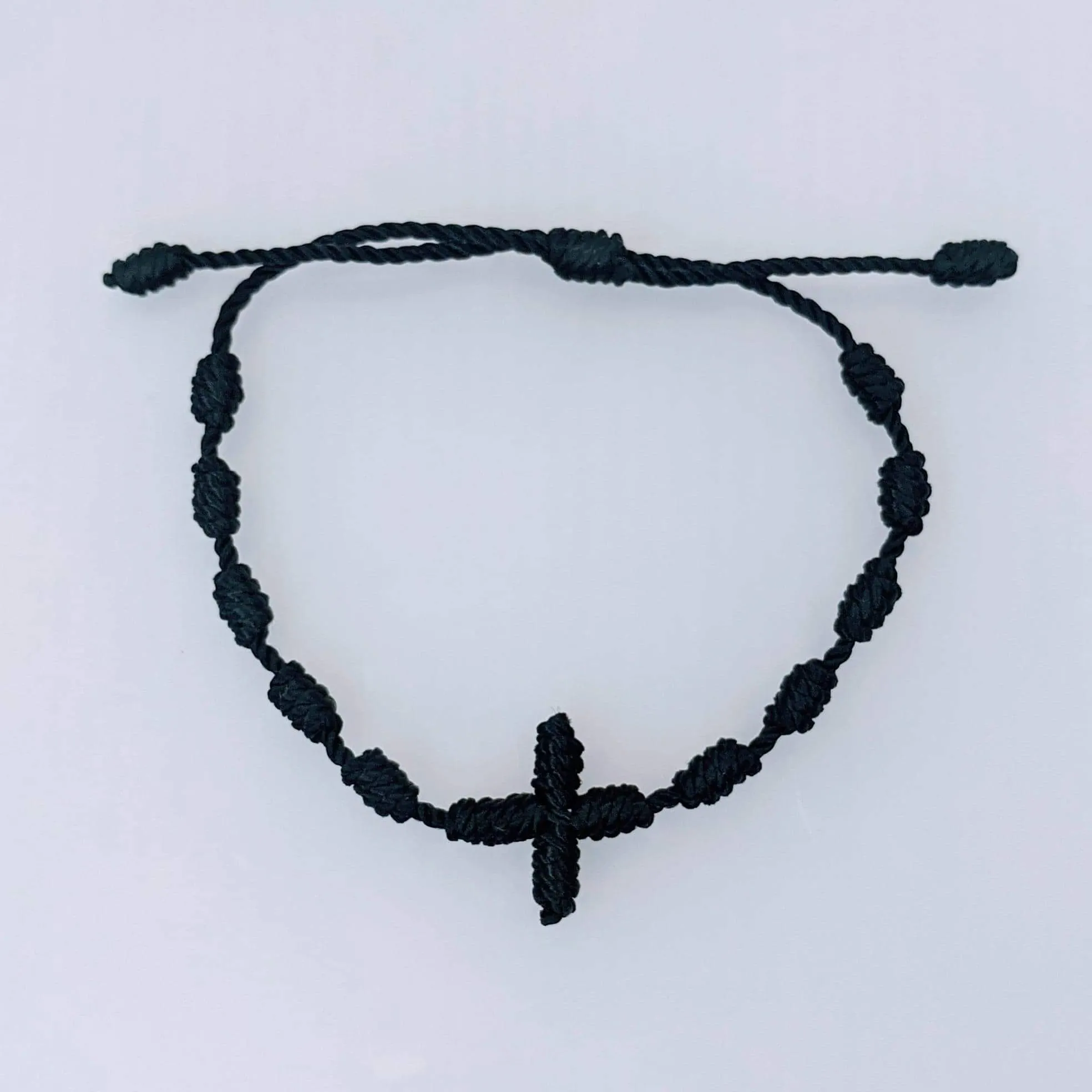 Rosary cross cord necklace   bracelet