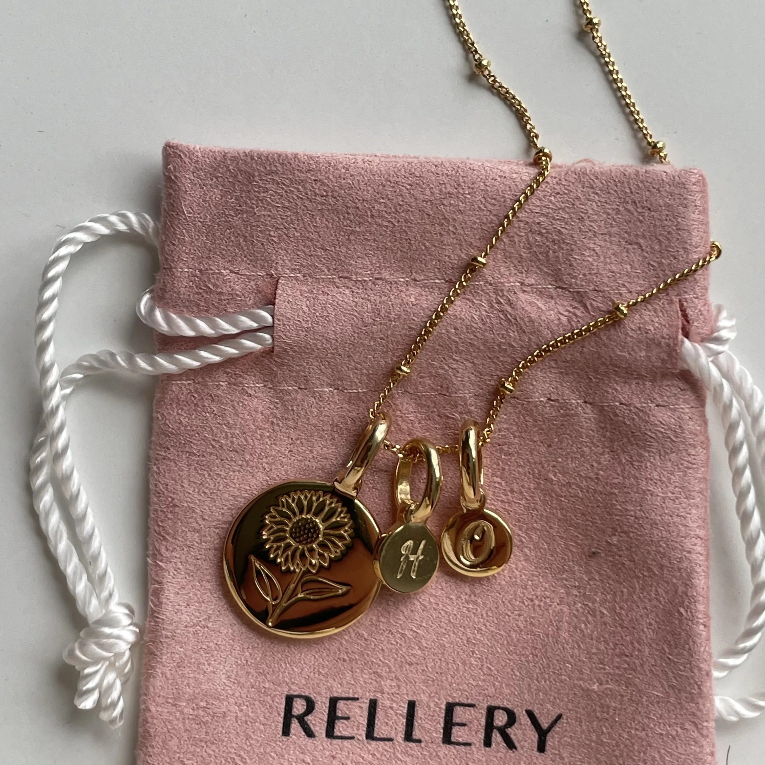 Rose Necklace With Initial - June Flower