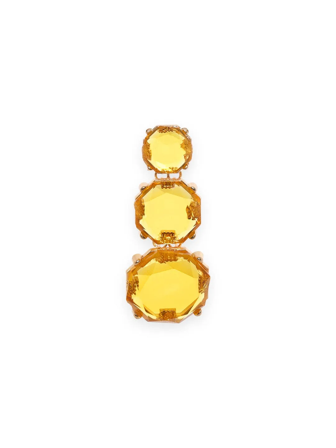 Rubans Voguish Gold Plated Stone Studded Drop Earrings