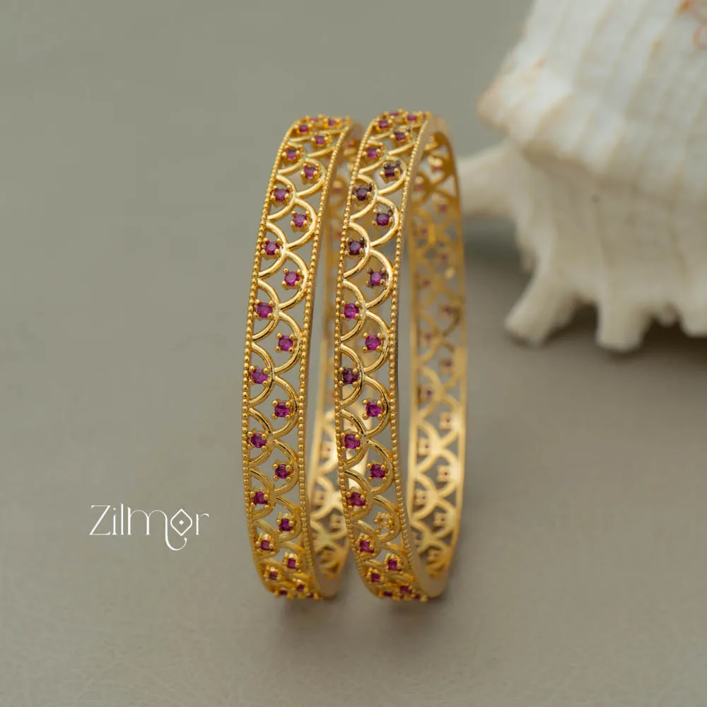 SG100983 - Gold Plated stone bangle (pair)