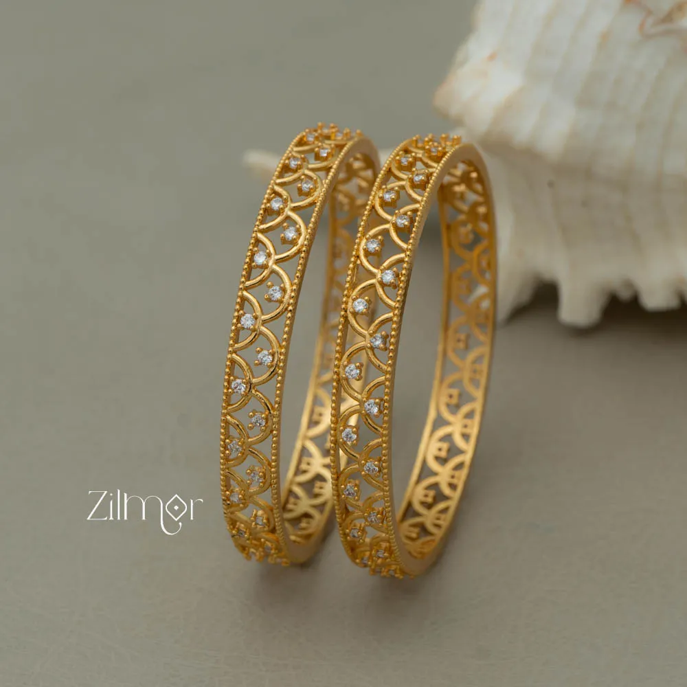 SG100983 - Gold Plated stone bangle (pair)