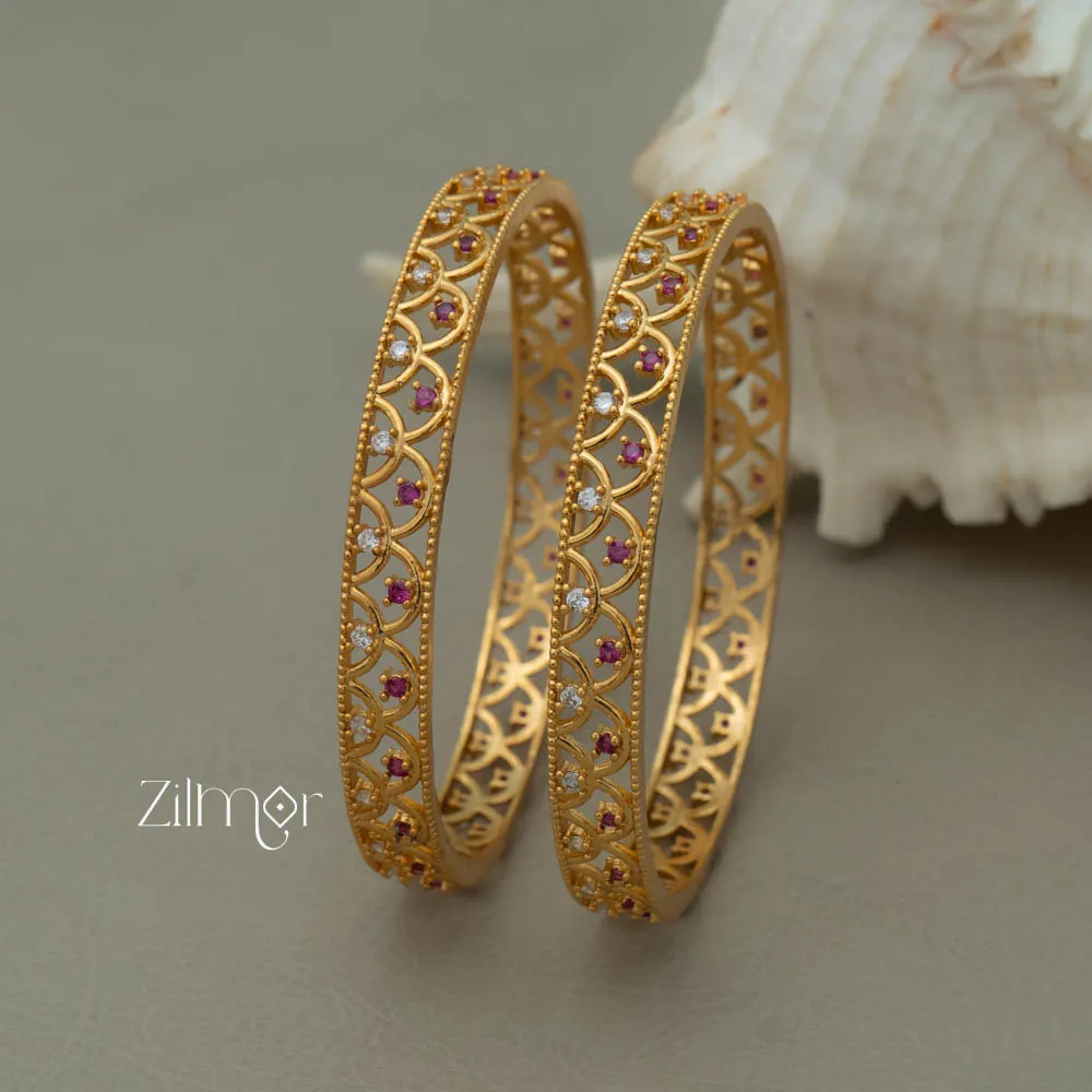 SG100983 - Gold Plated stone bangle (pair)