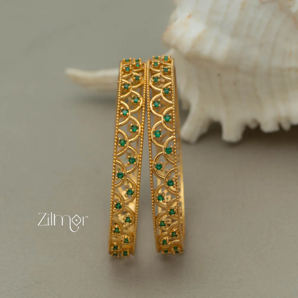 SG100983 - Gold Plated stone bangle (pair)