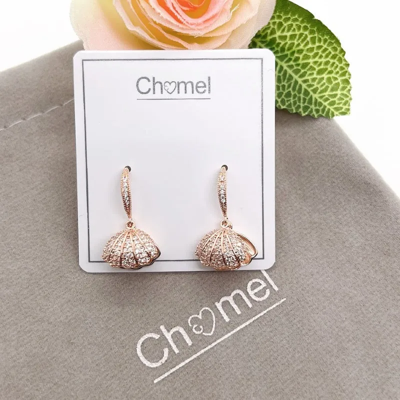 Shell Cubic Zirconia Earrings