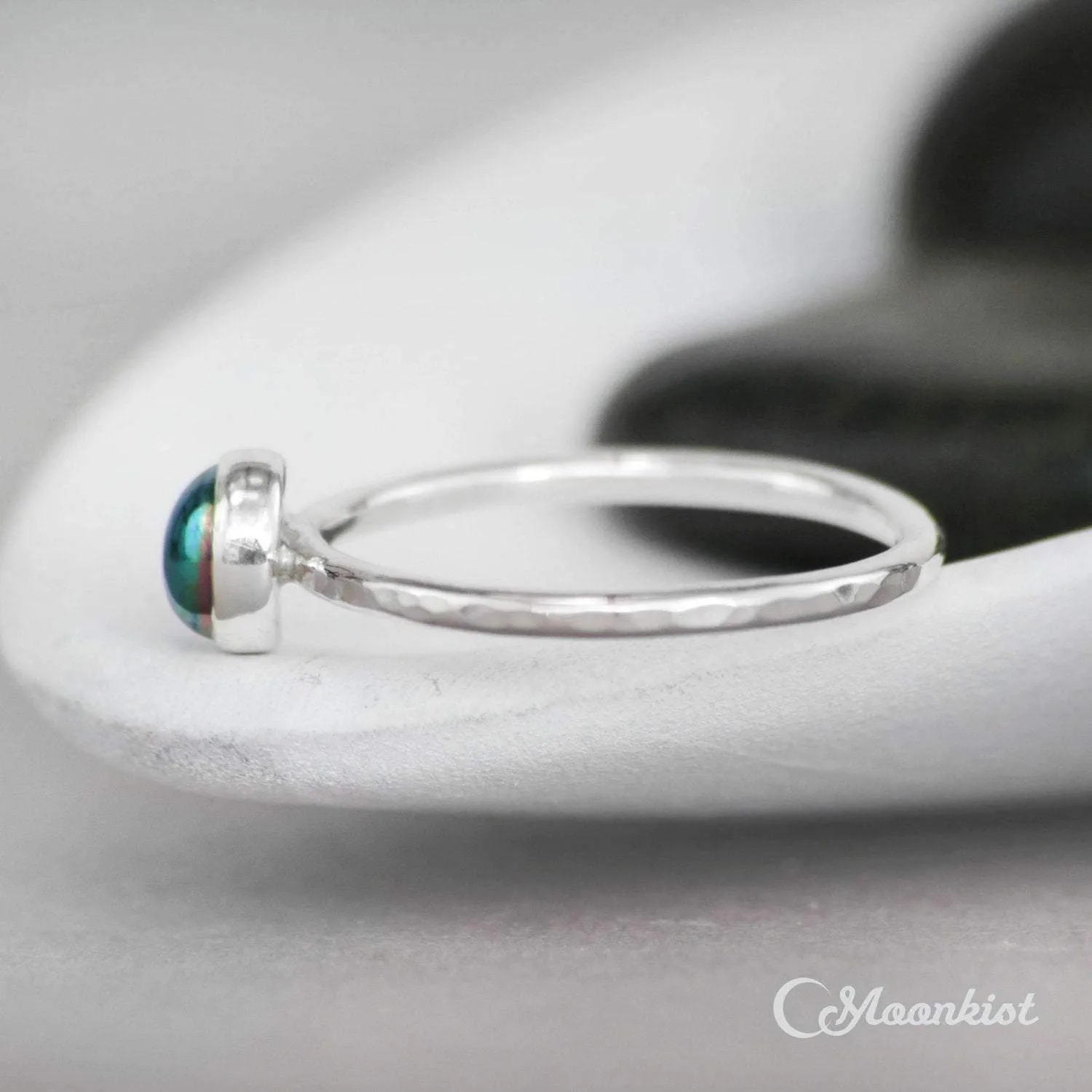 Simple Blue Topaz Gemstone Stacking Ring | Moonkist Designs