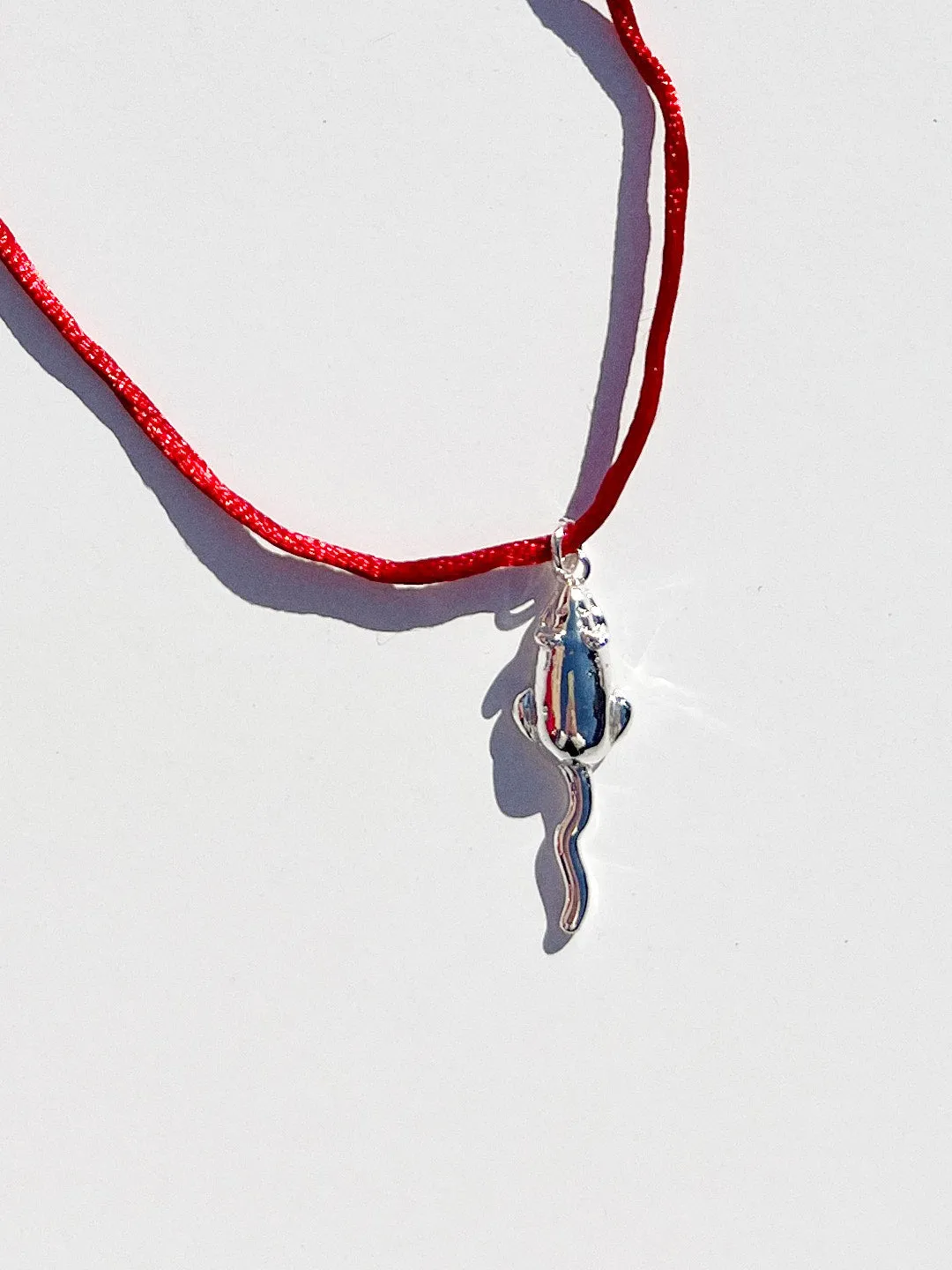 Small Rat Necklace - Red/Silver