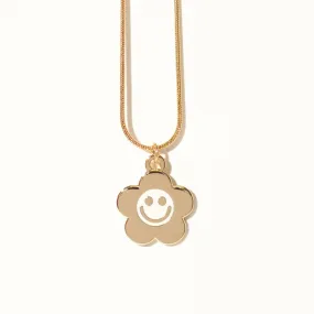 Smiley Daisy Charm Necklace