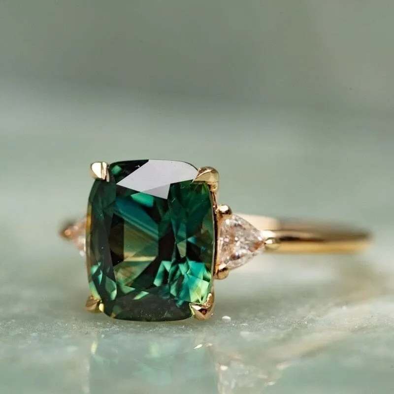 Square Emerald Gold Ring