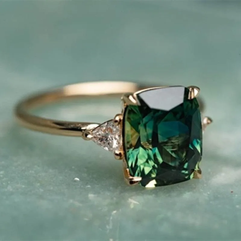 Square Emerald Gold Ring