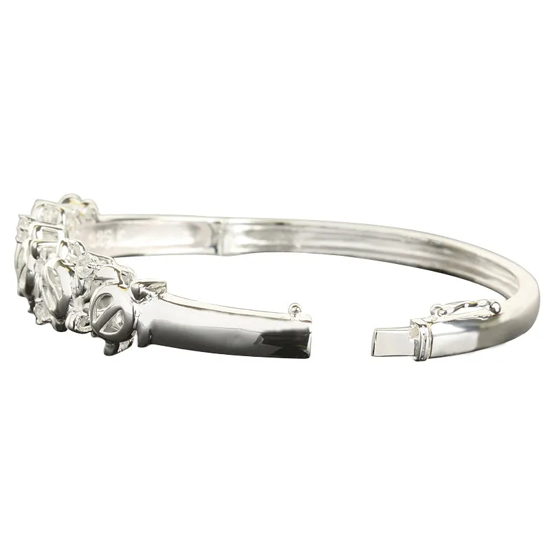 Sterling Silver 5 Honu (Hawaiian Turtle) Open Bangle