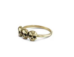 Three Skulls Stacking Ring - Bronze