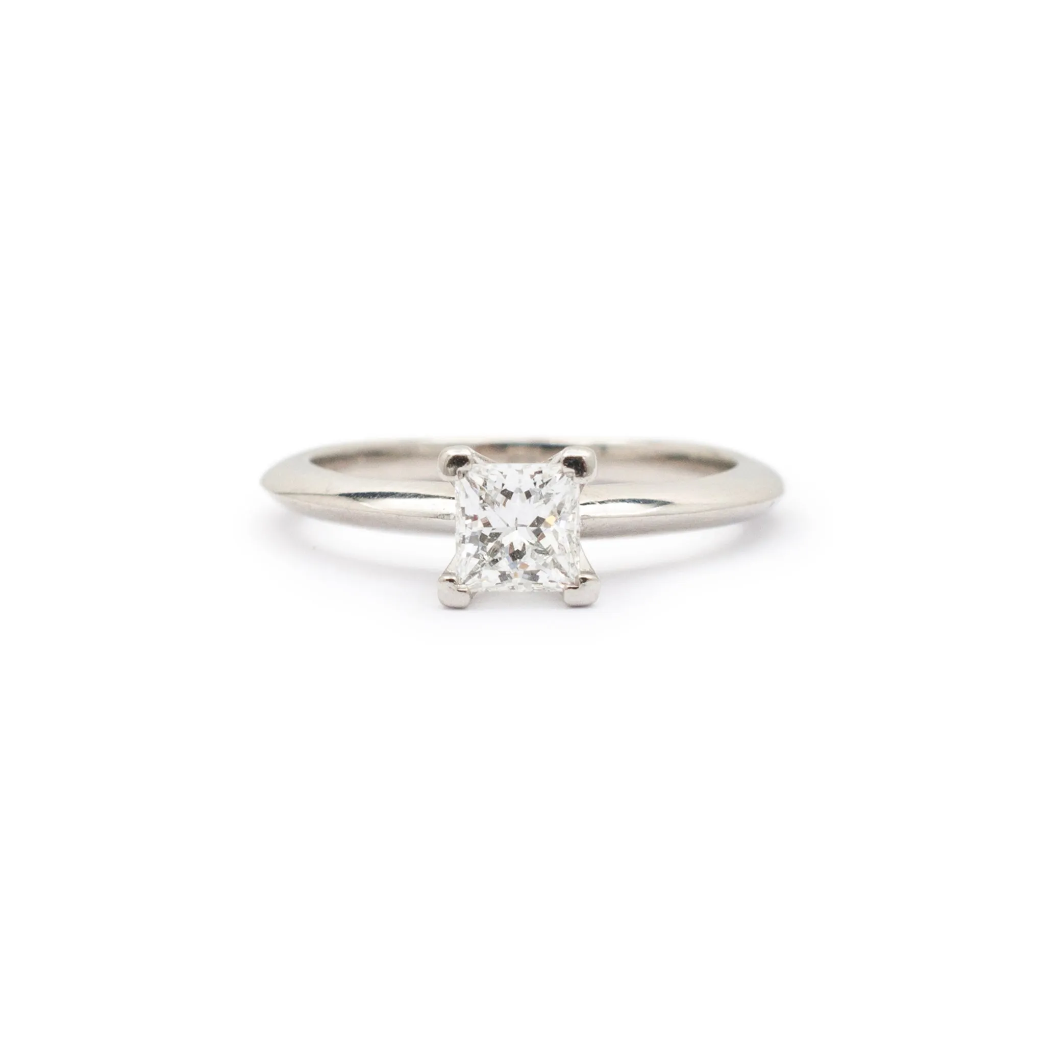 Tiffany & Co. Platinum Princess Cut Diamond Solitaire Engagement Ring