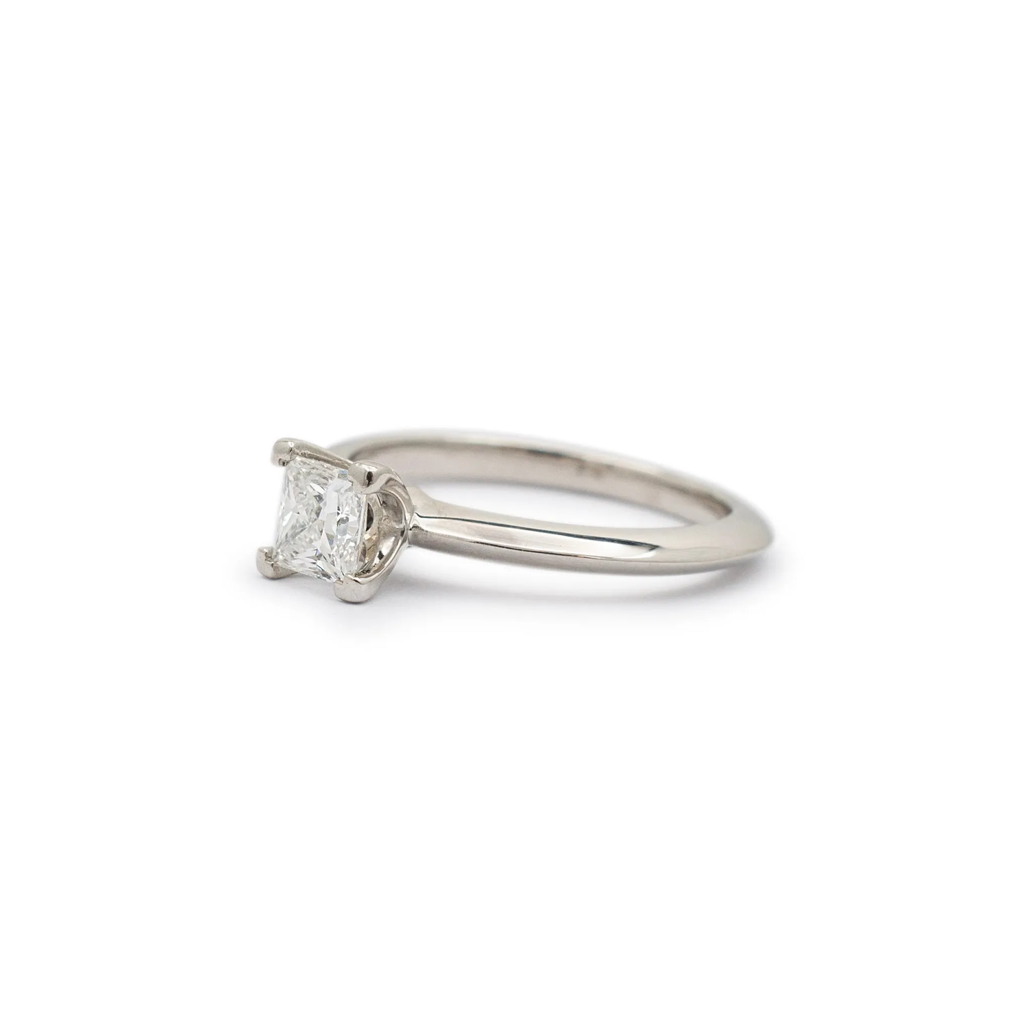 Tiffany & Co. Platinum Princess Cut Diamond Solitaire Engagement Ring