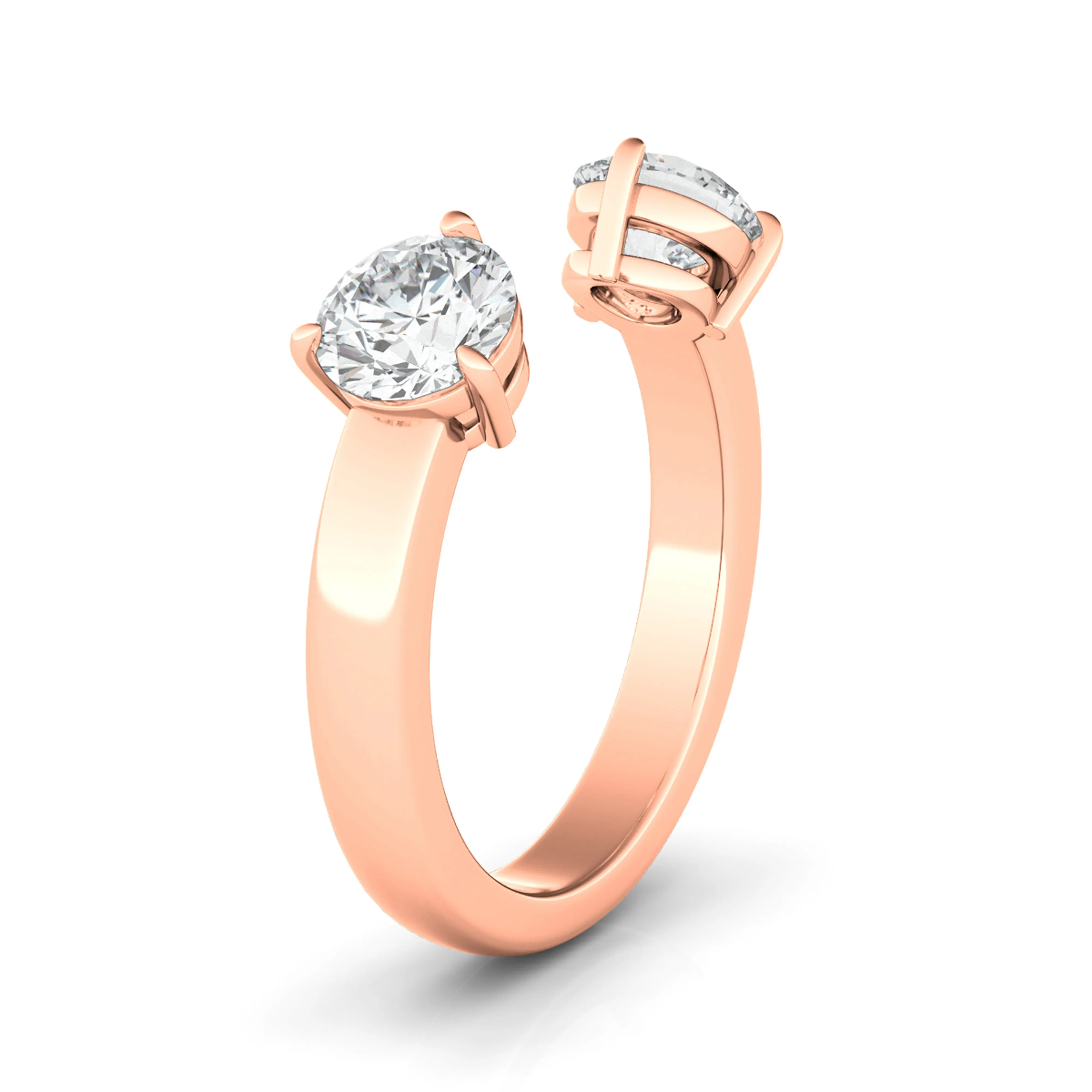 Two Stone Toi Et Moi Round Diamond Ring