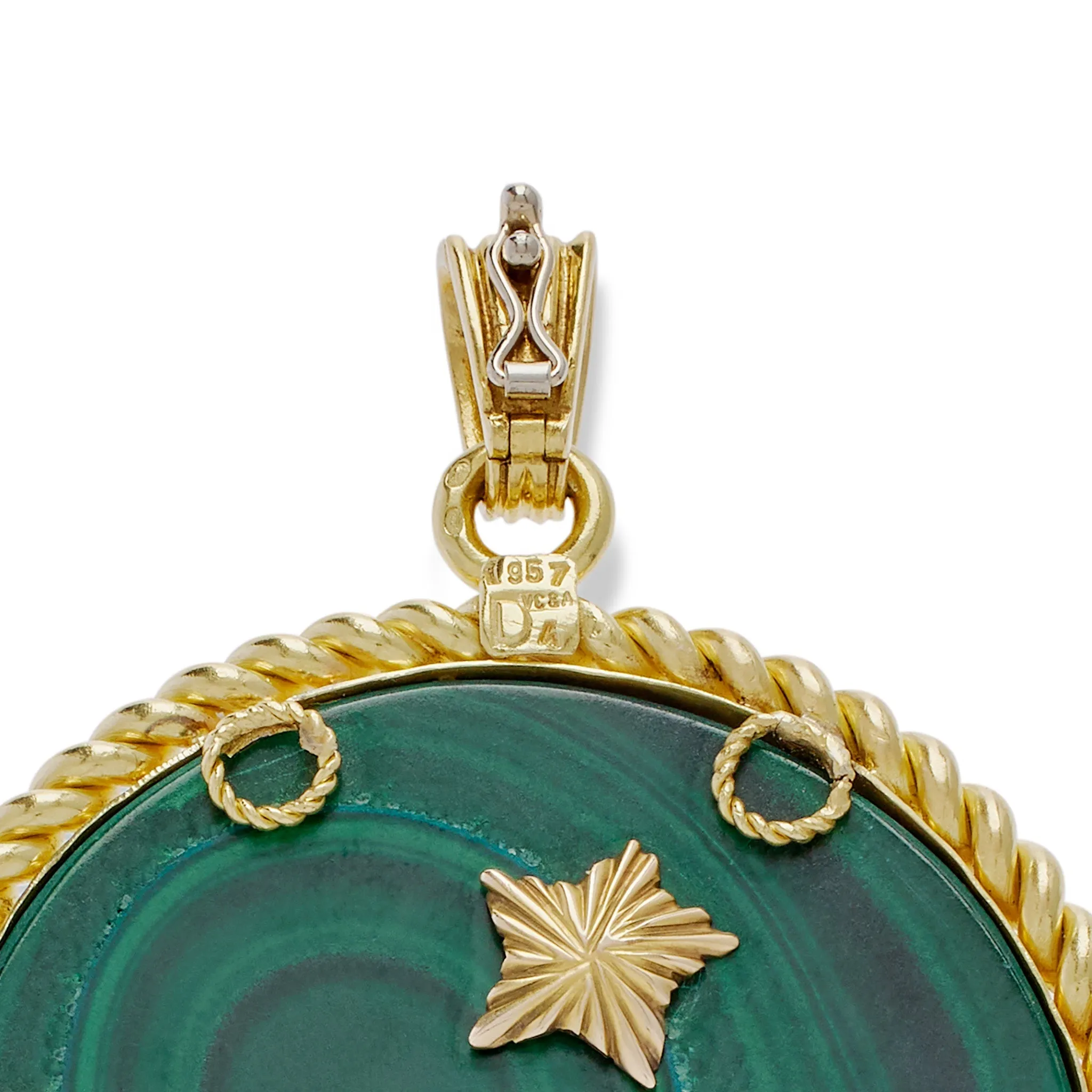 Van Cleef & Arpels Malachite and Diamond Pisces Zodiac Pendant