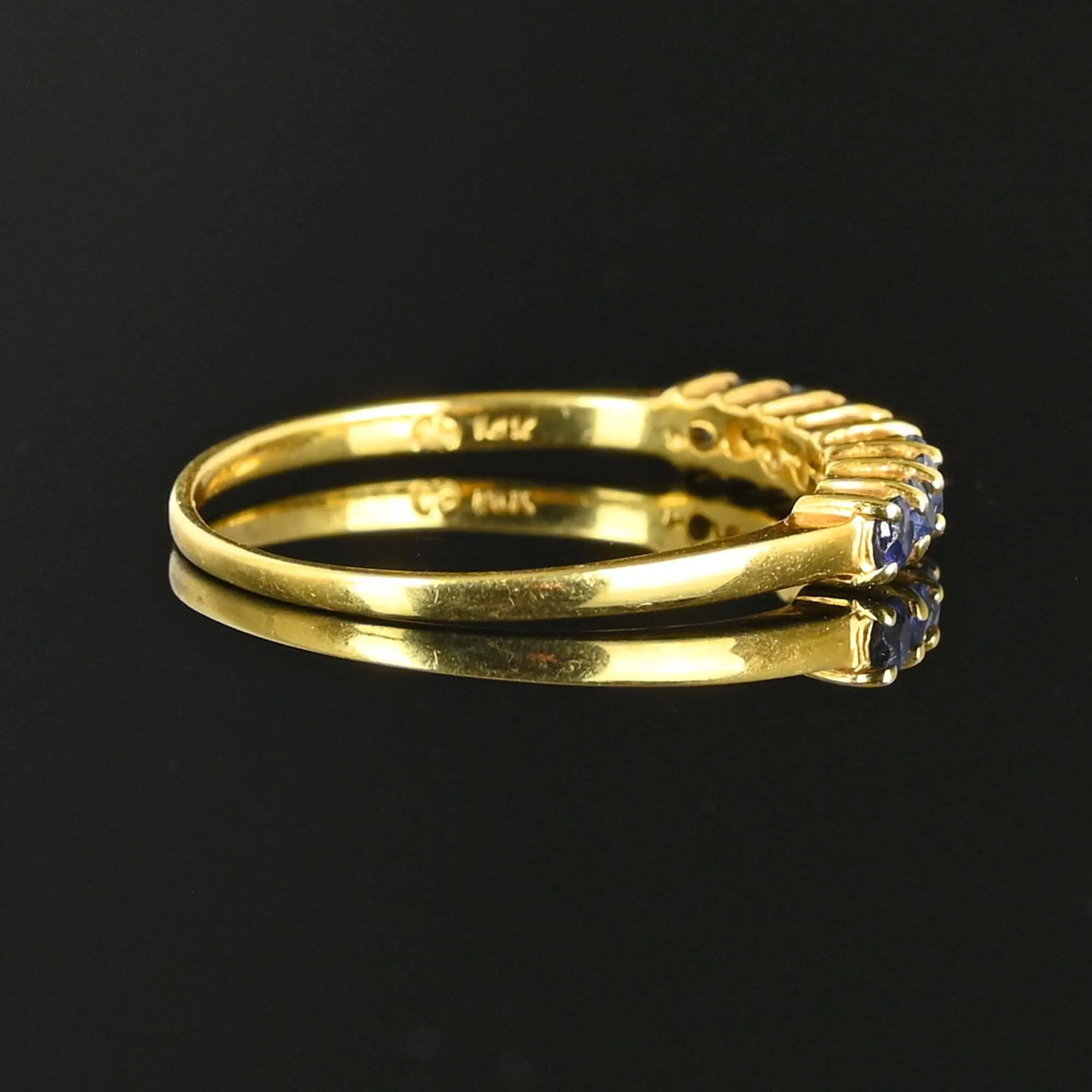 Vintage 14K Gold Sapphire Half Eternity Ring Band