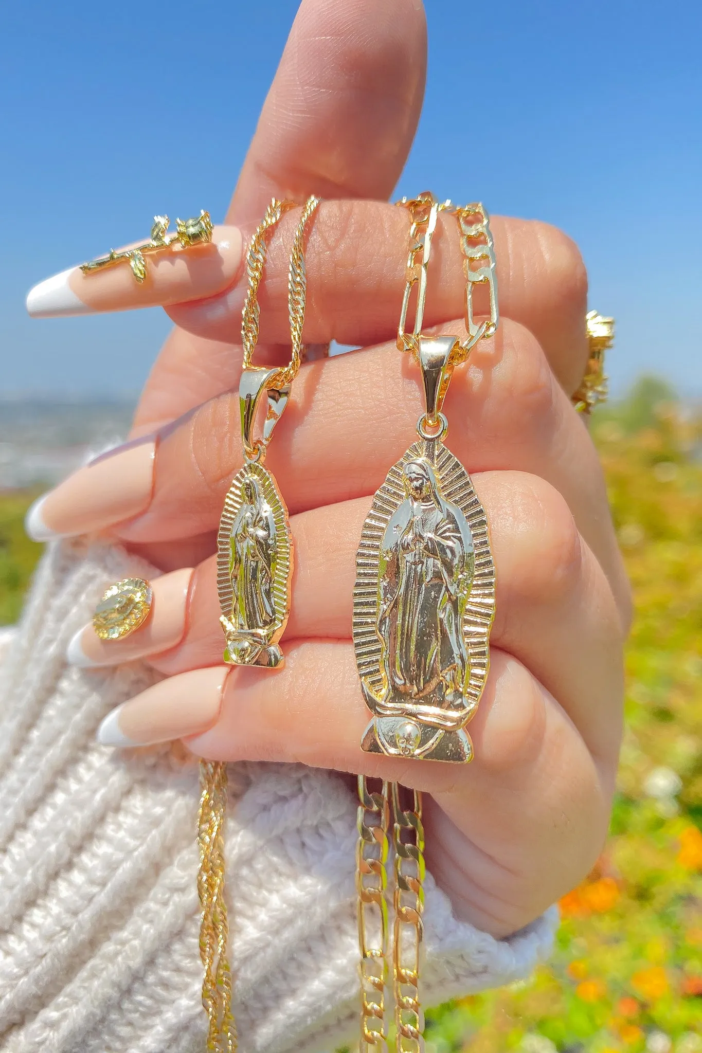 Virgin Mary Necklace Set