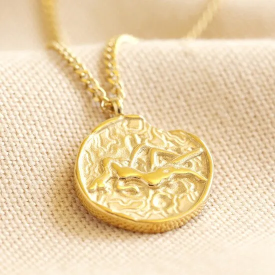 Virgo Zodiac Gold Pendant Necklace