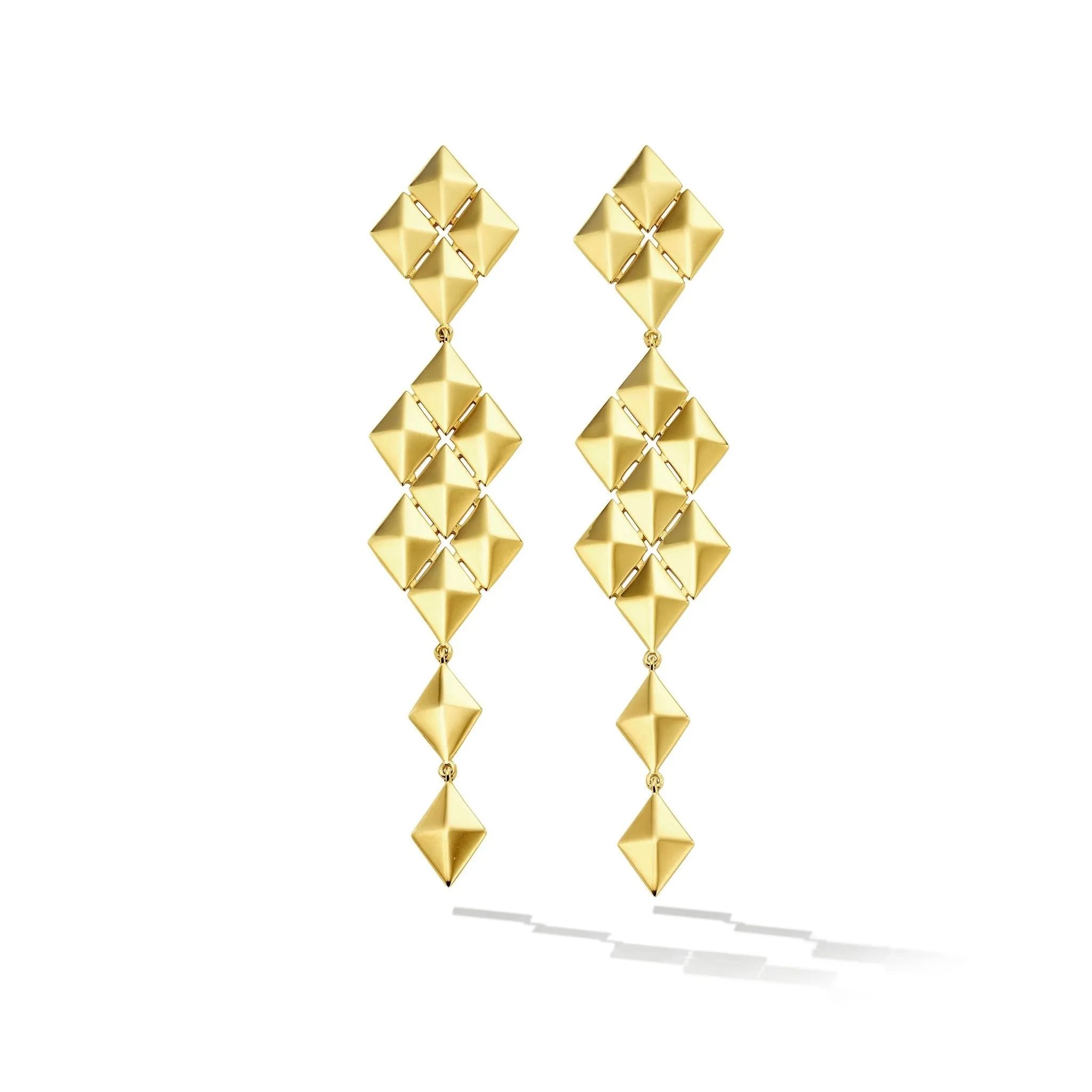 Yellow Gold Python Symmetrical Drop Earrings